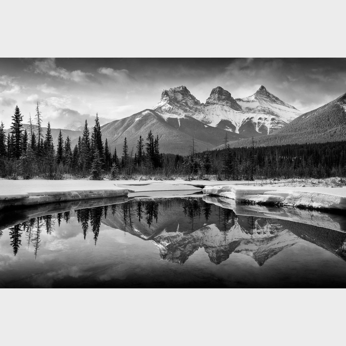 The Three Sisters, Canmore, Alberta, Canada, Rocky Mountains, Beautiful fine art landscape photography wall art limited edition prints for sale.