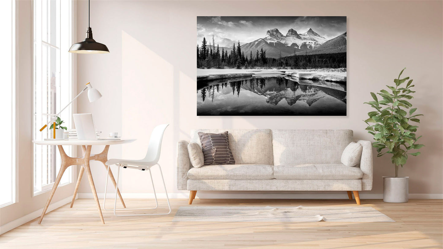 The Three Sisters, Canmore, Alberta, Canada, Rocky Mountains, Decorate your home or office with beautiful fine art landscape photography wall art limited edition prints.