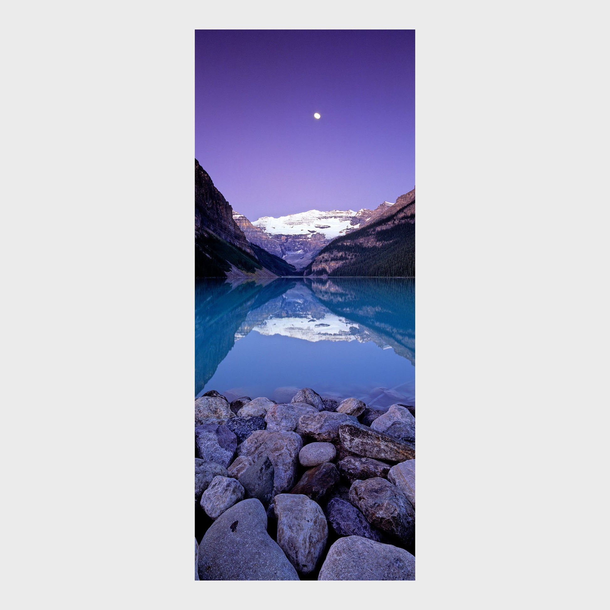 Moon Over Lake Louise, Banff National Park, Alberta, Canada, Canadian Rockies,  Beautiful Wall Art, Fine Art Print