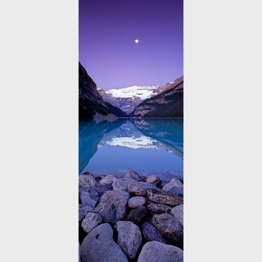 Moon Over Lake Louise, Banff National Park, Alberta, Canada, Rocky Mountains, Rockies, Beautiful fine art landscape photography wall art limited edition prints for sale.