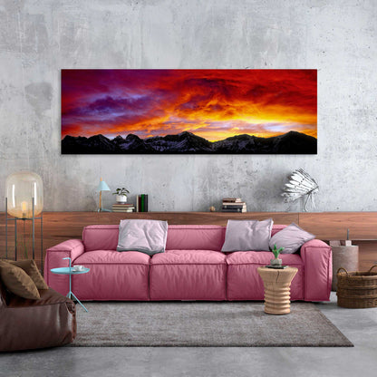 Sunset In The Crowsnest Pass, Coleman, Alberta, Canada, Rocky Mountains, Decorate your home or office with beautiful fine art landscape photography wall art limited edition prints. 