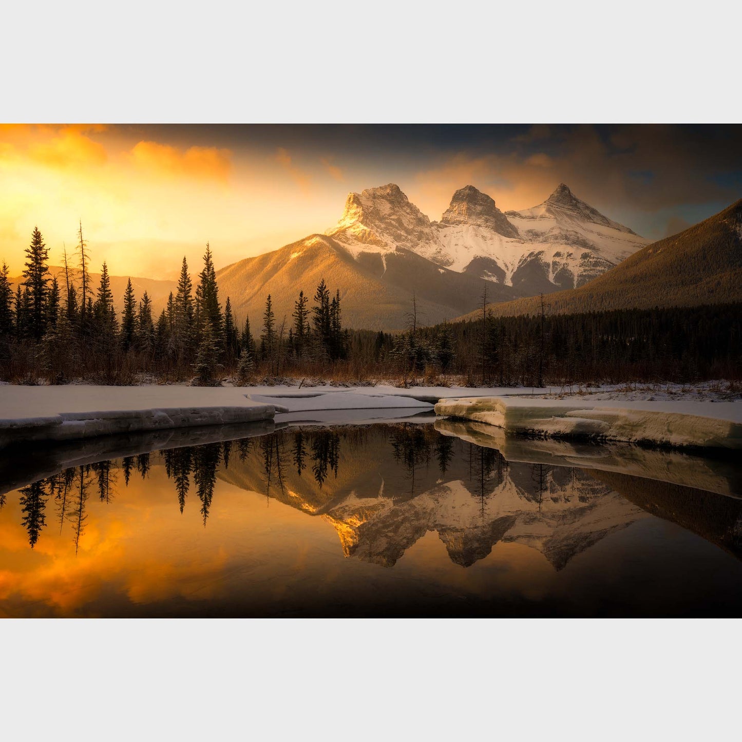 The Three Sisters, Canmore, Alberta, Canada, Rocky Mountains, Beautiful fine art landscape photography wall art limited edition prints for sale.