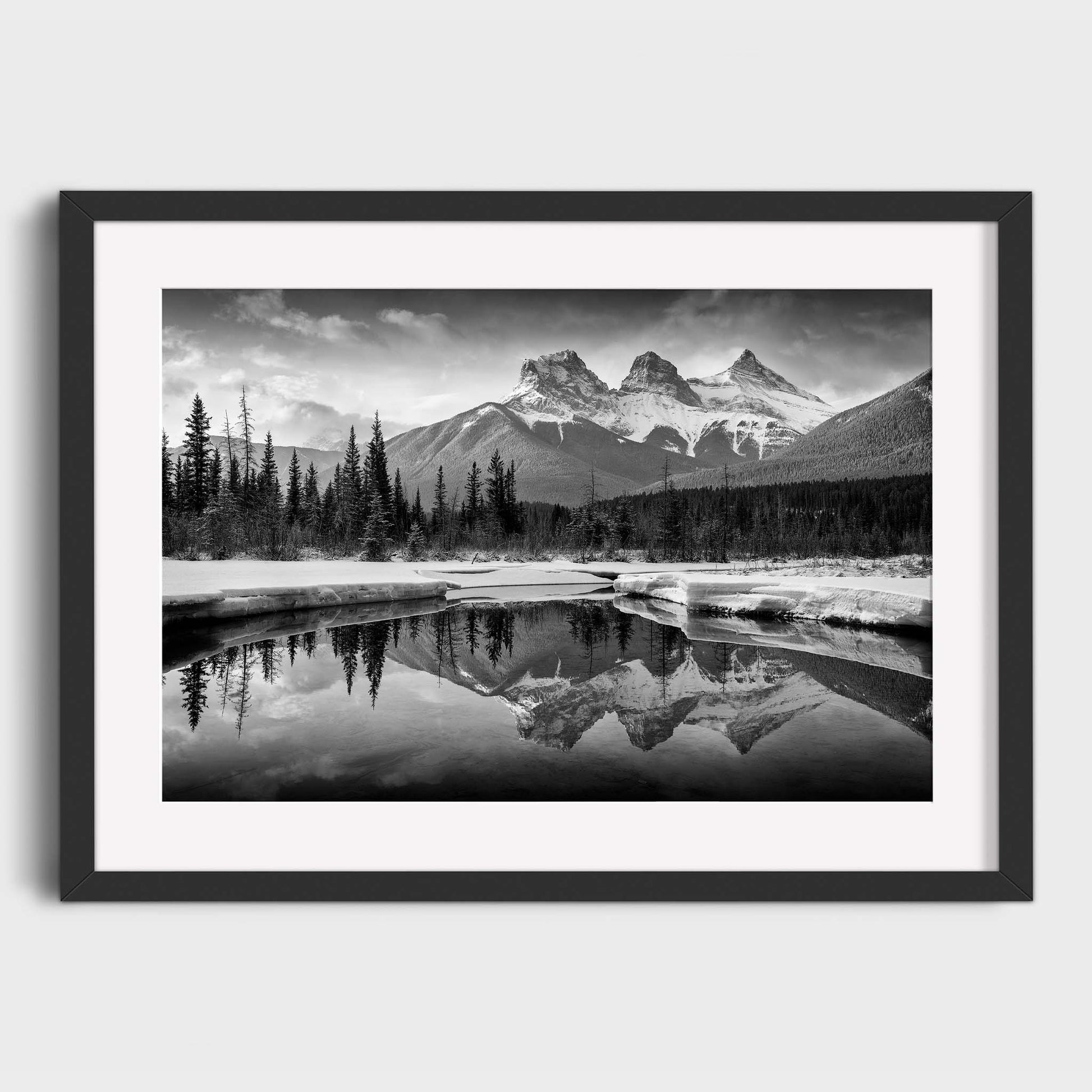 The Three Sisters Canmore Alberta, Fine Art Black & White Landscape Photography