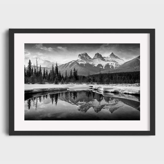 The Three Sisters Canmore Alberta, Fine Art Black & White Landscape Photography